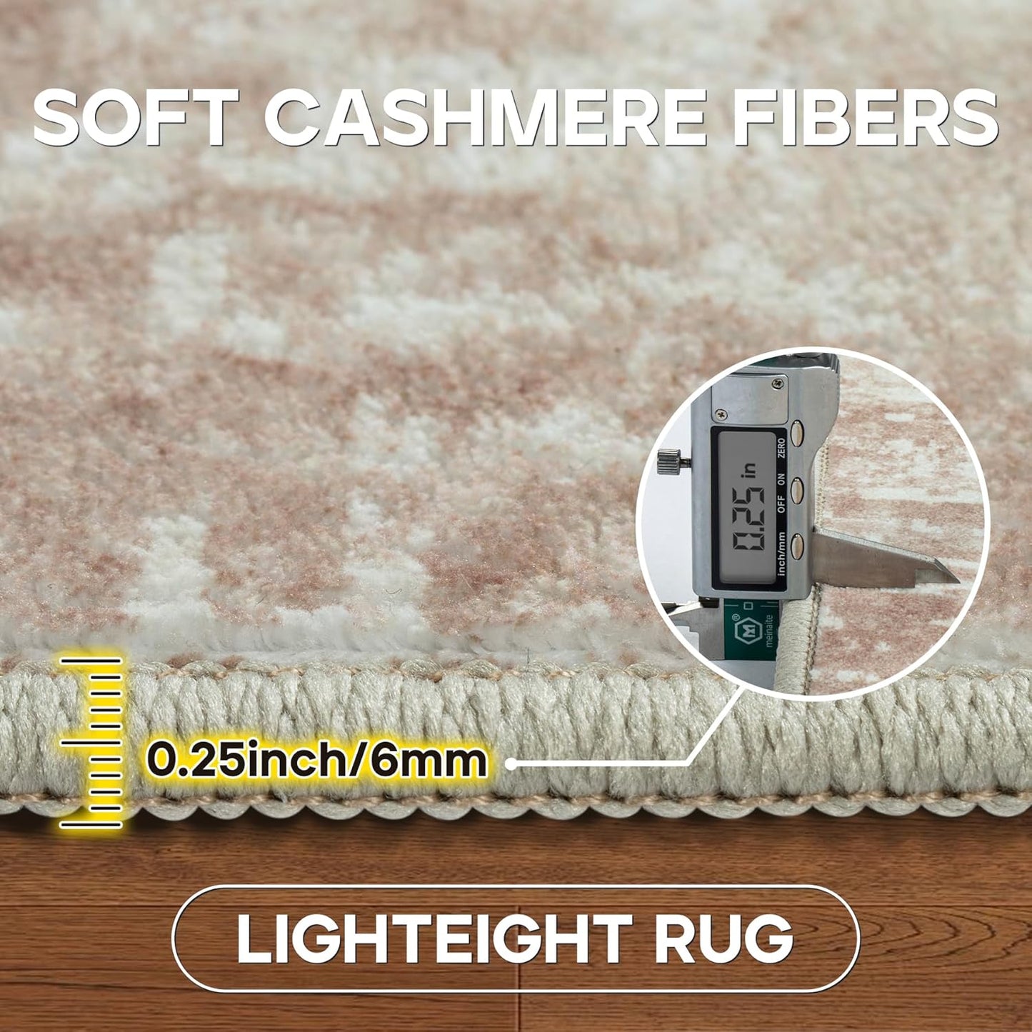 6x9 Area Rugs for Living Room Rug Washable: Modern Rug for Dining Room Bedroom Carpet Non Slip Low Pile 6 by 9 Indoor Abstract Nursery Home Office Beige