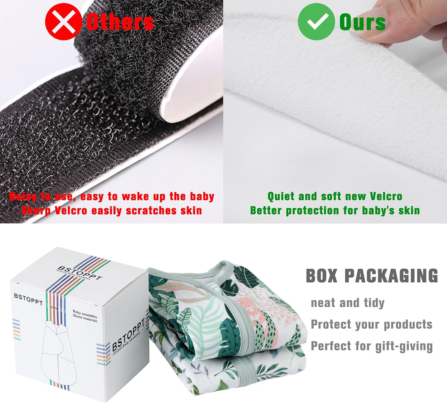 Newborn Sleep Sack Baby Swaddle,0-3 Months,3-Way Adjustable Wearable Blanket,100% Rayon Cotton Swaddling Sleeping Bag,TOG 0.5(Banana&Leaf)