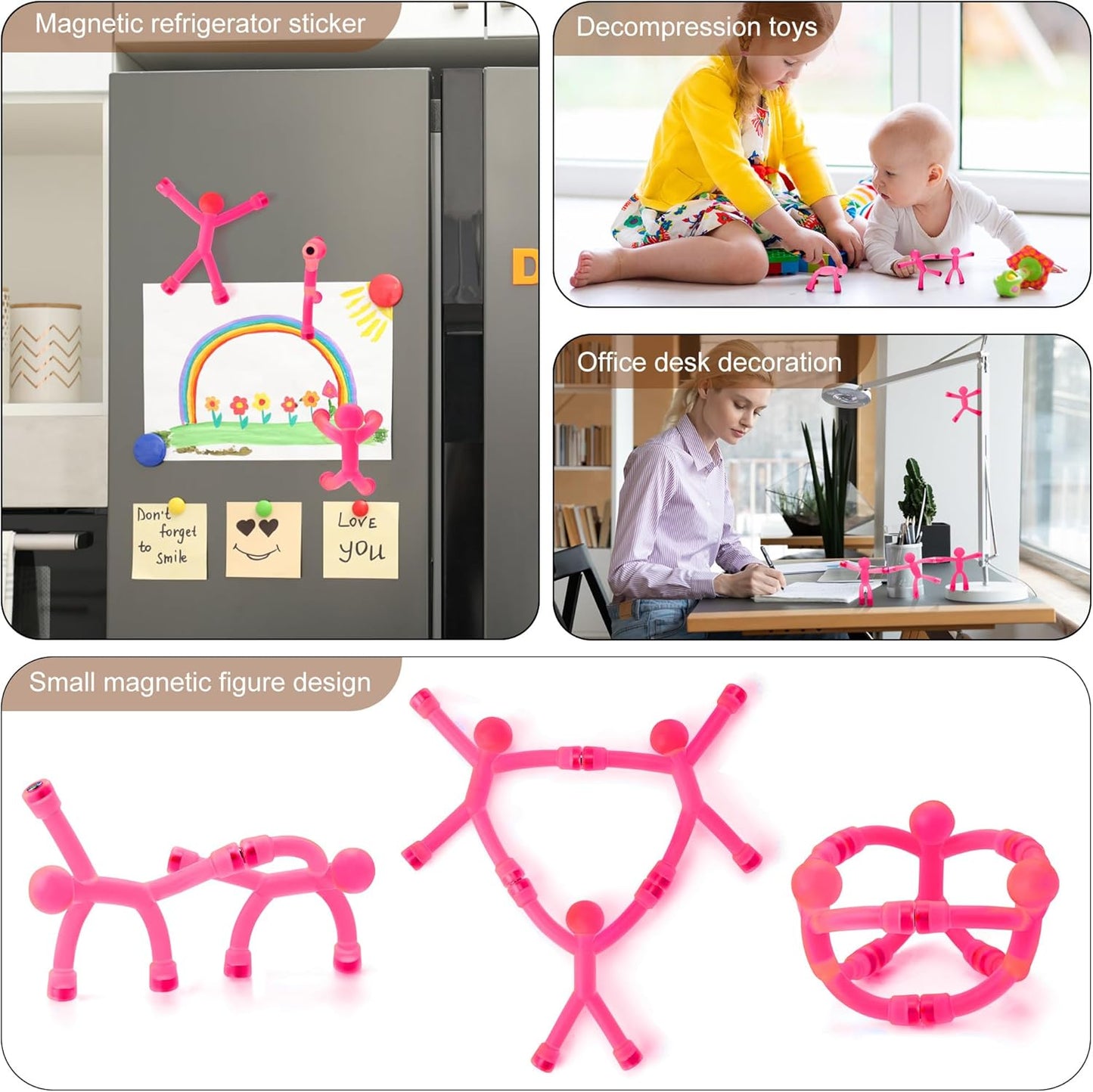 Fidget Toys for Anxiety, Stocking Stuffer Toys for Kids Teens, Stress Relief Toys for Adults, Anxiety Fidgets for Adults ADHD, EDC, Autistic (Pink)