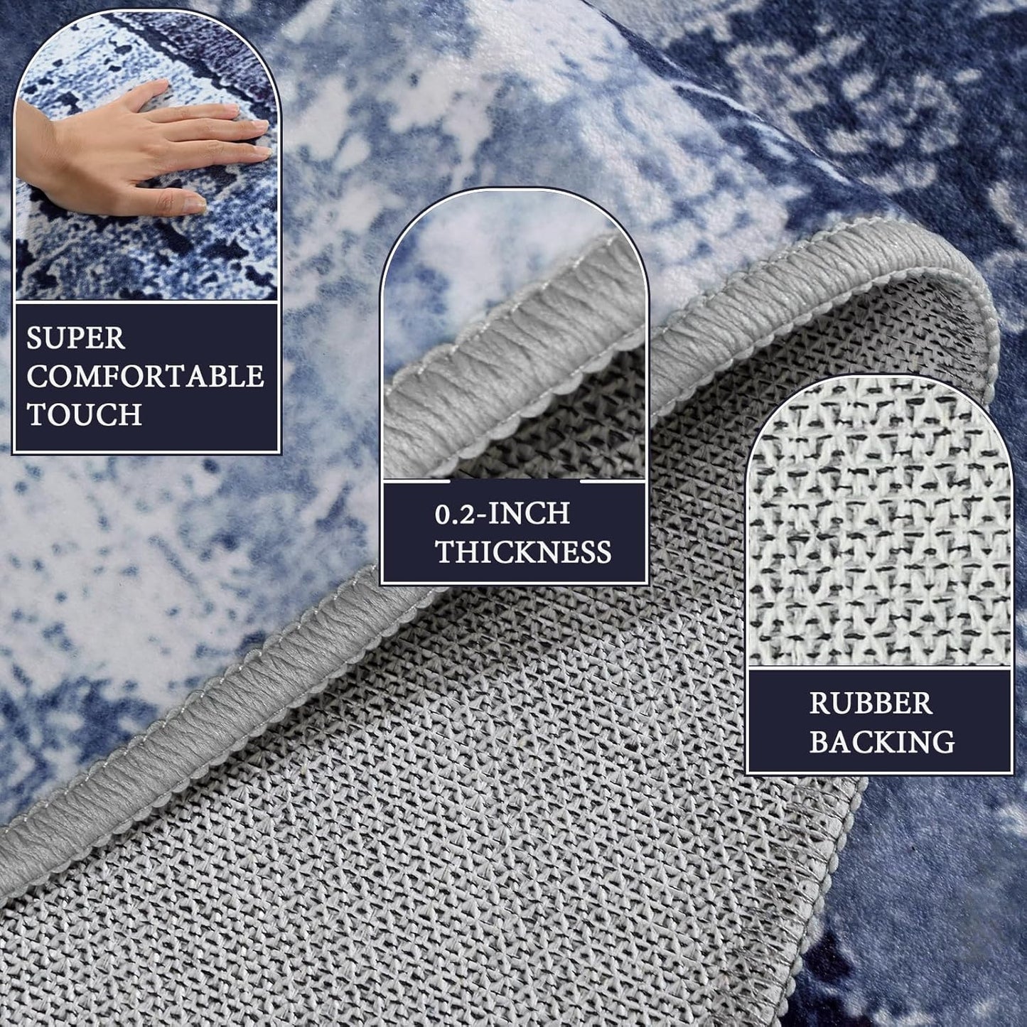 LOCHAS Washable Runner Rugs for Hallway, 2x6 Non Sip Soft Rug for Bedroom Entryway Kitchen Laundry Room, Long Abstract Carpet for Indoor Floor Bedside, Geometric Vintage Home Decor, Pet & kid Friendly