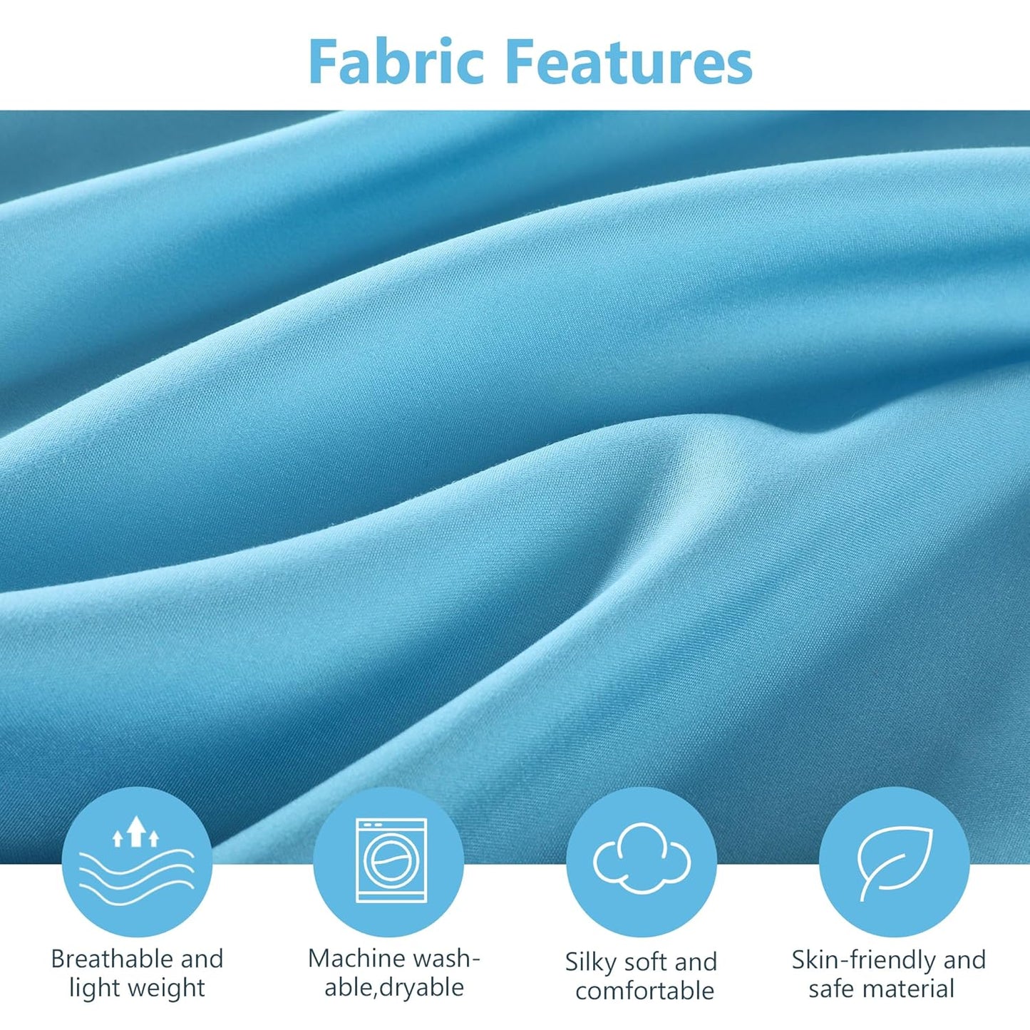 TILLYOU Baby Crib Sheets for Boys Girls, Super Soft Toddler Bed Sheets, 2 Pack Sheets for Standard Crib Mattress 28x52in, Beach Time Turtle and Lake Blue