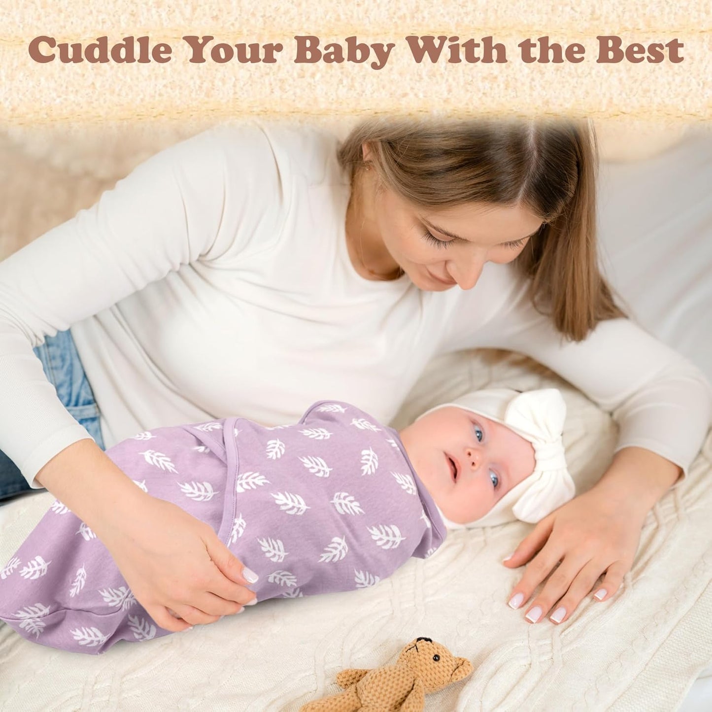 Bublo Baby Swaddles for Newborns – 3-Pack Infant Swaddles 0-3 Months – Adjustable Swaddle Sleep Sack – Soft Organic Cotton Baby Wrap for Safe & Cozy Sleep