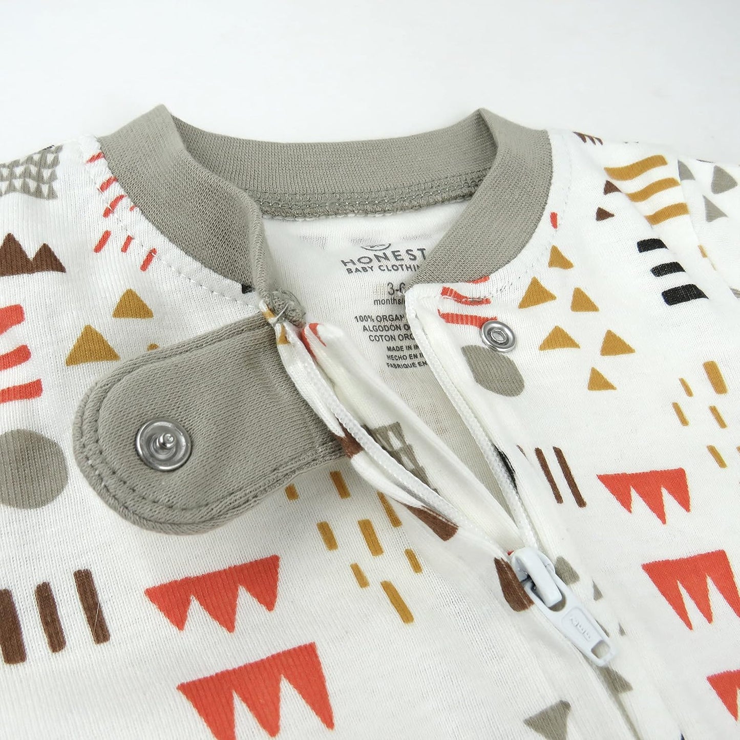 HonestBaby Baby Sleep N' Play One-Piece Zip-Front Footed Organic Cotton Pajama Sleeper