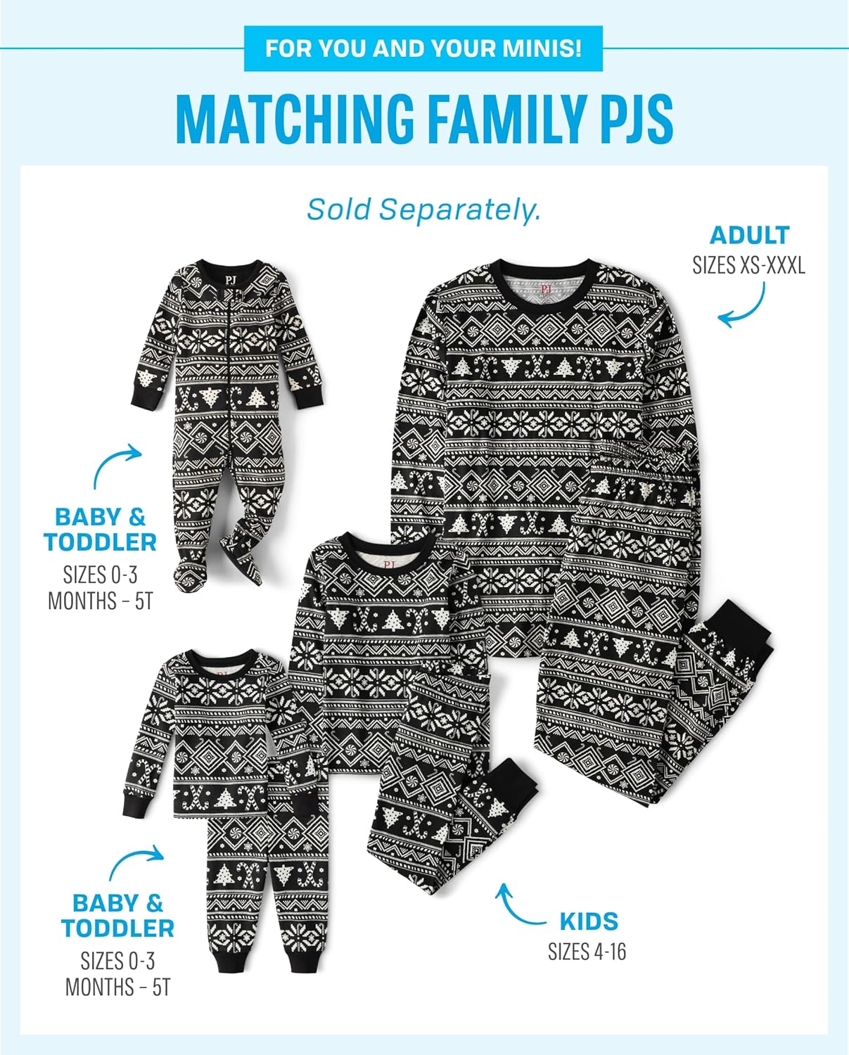 The Children’s Place Family Matching, Christmas and Holiday Pajama Sets, Cotton