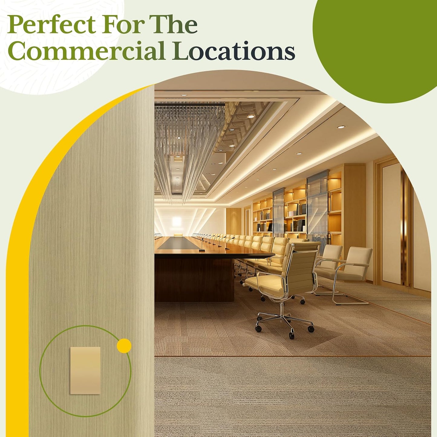 TG Mid-Size Screwless Blank Wall Plate, Child Safe Blank Device Outlet Cover, Medium Size 1-Gang 4.88" H x 3.11" L, Polycarbonate Thermoplastic, UL Listed, SP-MB1-GD, Gold (1 Pack)