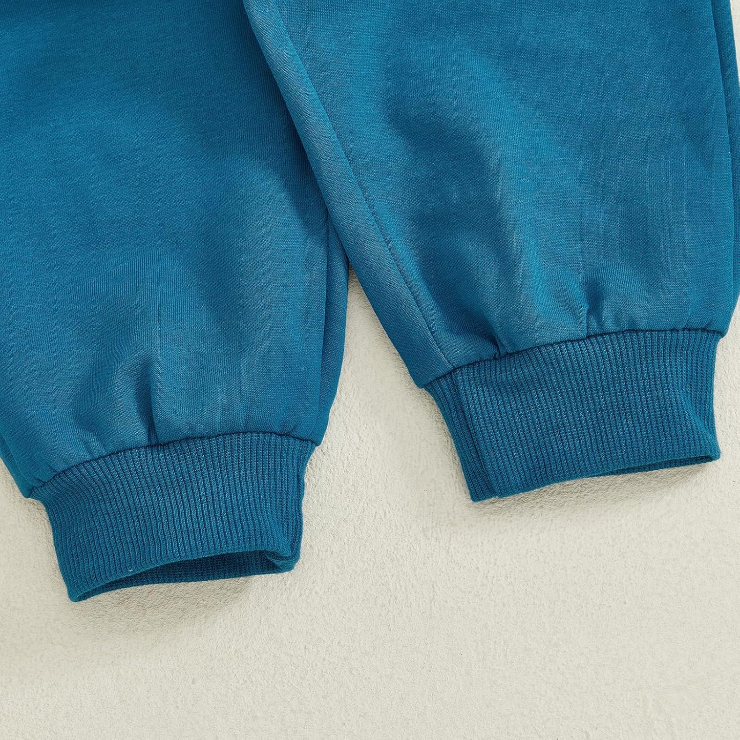 Kupretty Toddler Baby Boy Fall Winter Clothes Color Block Long Sleeve Sweatshirt Pullover Tops + Joggers Pants Outfit Set