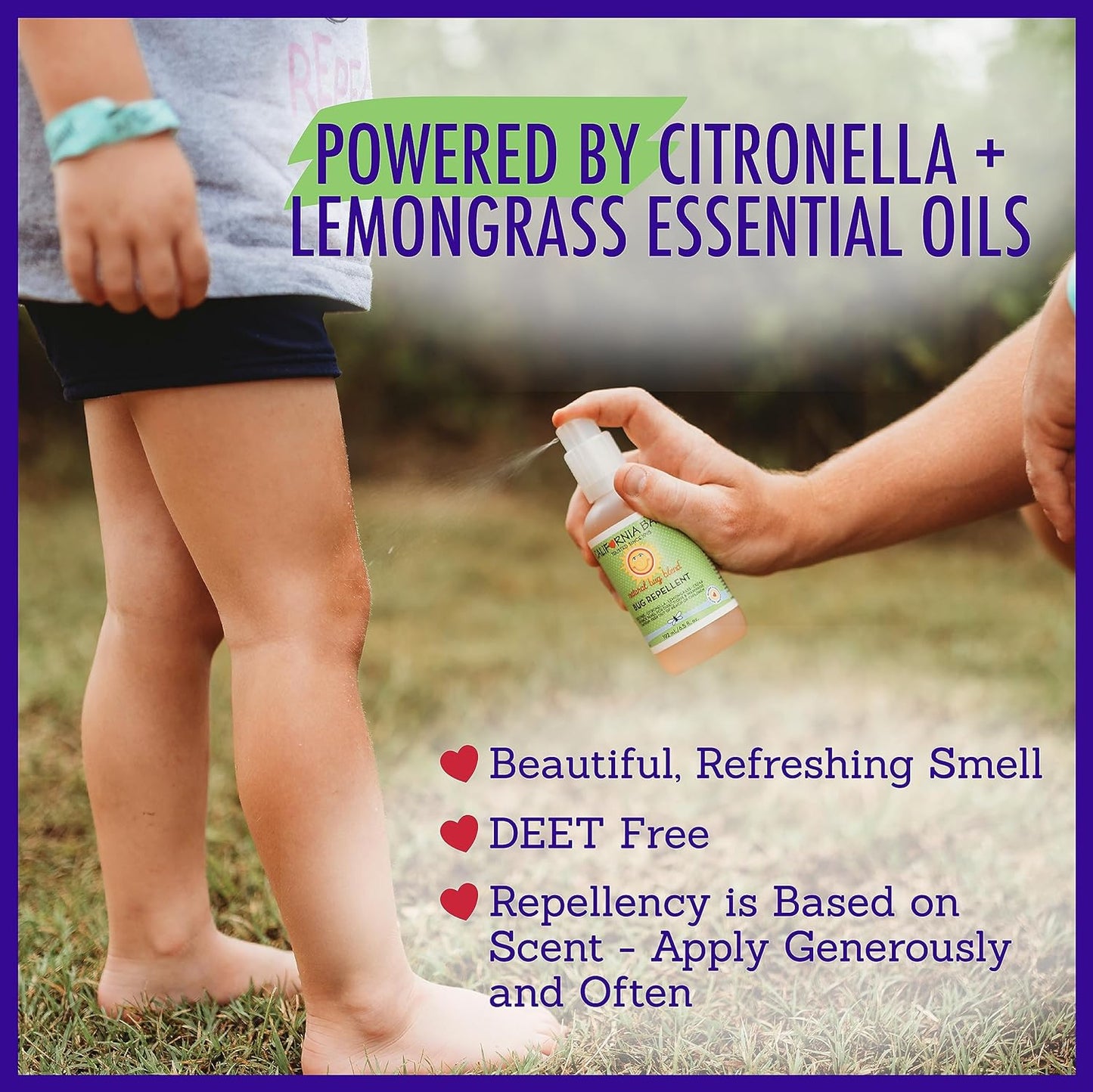 California Baby Natural Bug Repellent Spray | Citronella Bug Spray | DEET-Free | Repels Mosquitoes + Bugs | Allergy Friendly | Great Smell | Baby & Adult Insect Repellent Spray | 59 mL / 2 oz.