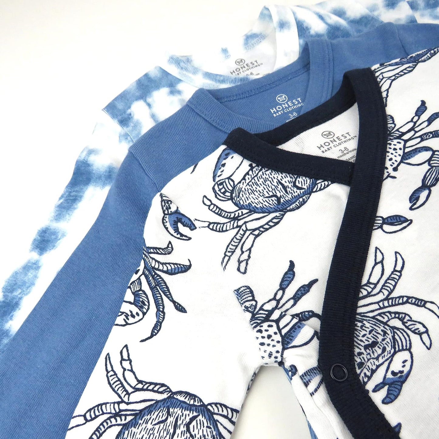 HonestBaby unisex-baby 3-pack Long Sleeve Side-snap Kimono Bodysuits Organic Cotton for Infant Baby Boys, Girls, Unisex