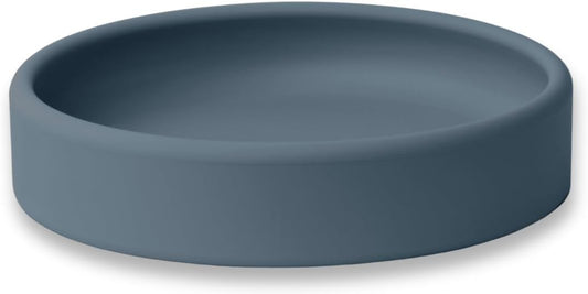 Solid Plate, Weighted Baby Toddler Plate, Silicone Plates for Baby, No-Division Kid Plates, Microwave & Dishwasher Safe Silicone Plate for Toddlers, No BPA, Blue Hour