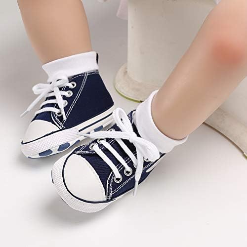 Unisex Baby Girls Boys Canvas High-top Shoes, Newborn Infant Anti-Slip Soft Sole Frist Walking Breathable Sneakers