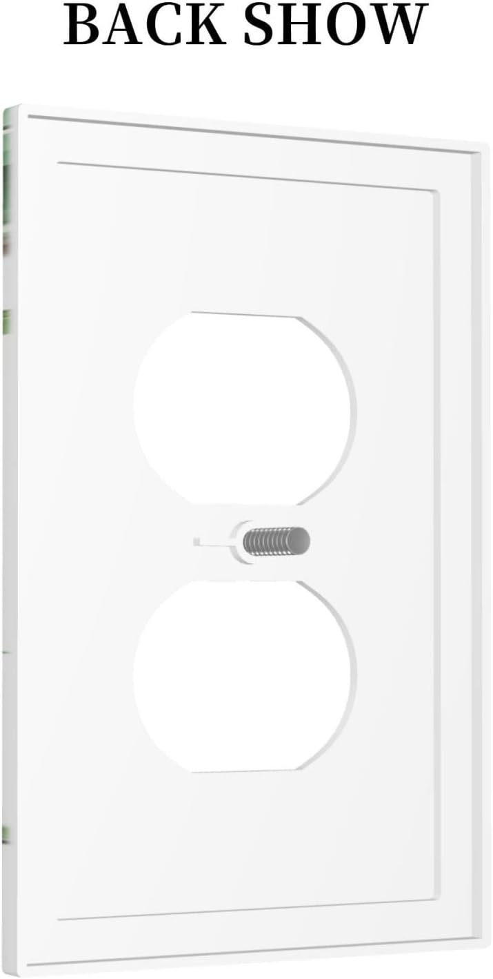 Outlet Covers Green Leaves Bird Eucalyptus Sage Plant 1 Gang Duplex Light Switch Cover Decorative Switch Plates Electrical Receptacle Faceplate Wall Plate For Bed Room Living Room