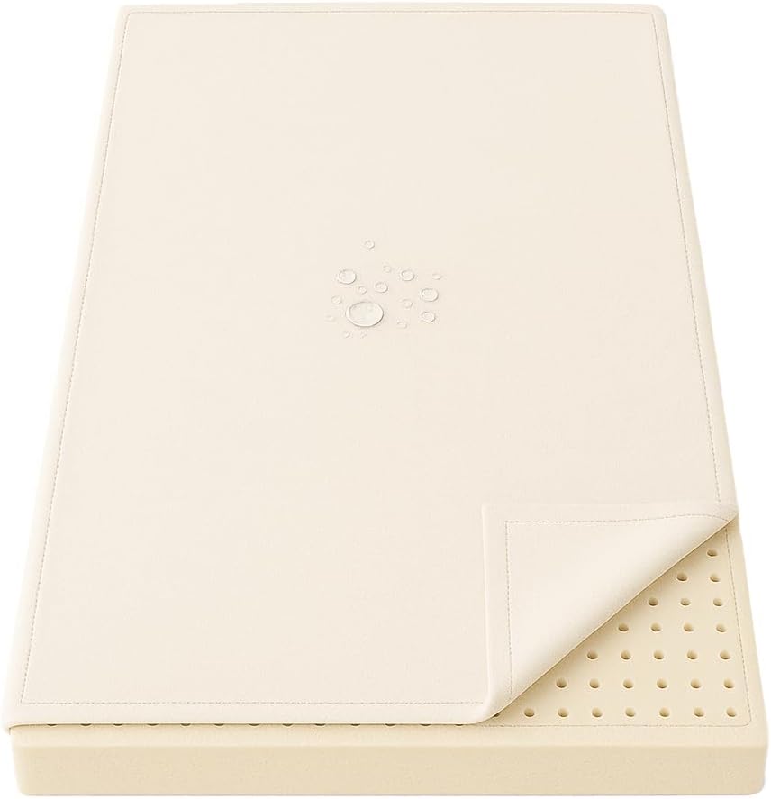 Organic Cotton Crib Mattress Protector - Water Resistant Flat Sheet Liner Pad, Skin Friendly, Chemical-Free Pure Cotton [GOTS-Certified] for Cradle (36"x18") - Made in USA