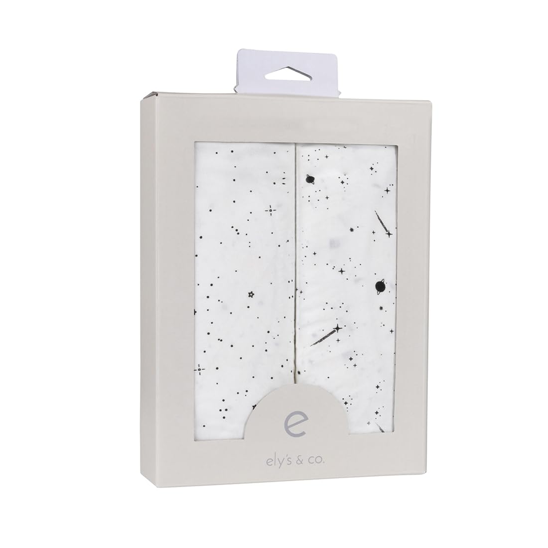 Ely’s & Co. Changing Pad Cover, Diaper Changing Table Sheets, 2 Pack, Cradle Sheet Set for Baby Boys/Girls, 100% Jersey Knit Cotton, Black and White Celestial Collection, 32”x16”x5”