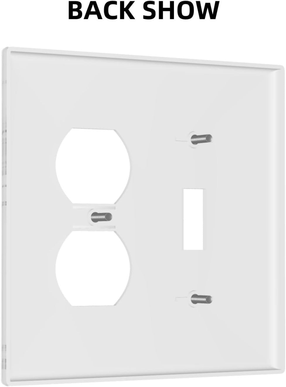 Wallplates Modern White Gray Marble 1 Toggle 1 Duplex Switch Plate Electrical GFCI Faceplate Decorative Light Switch Covers for living Room Bathroom Decor