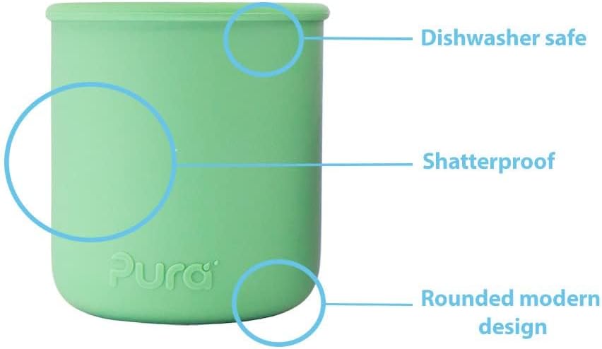Pura my-my Silicone Sippy Cup 5oz/150ml - Training Cup, Reusable, Platinum Food Grade Medical Grade, Spill Proof Cups for Kids, Toddlers, Babies & Infants (Rose)