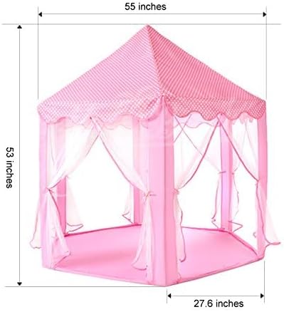 Monobeach Princess Tent Girls Large Playhouse Kids Castle Play Tent with Star Lights Toy for Children Indoor and Outdoor Games, 55'' x 53'' (DxH)