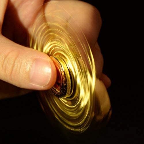 Golden Fidget Spinners Toys Metal for Kids Adults - Cool Finger Hand Spinner Orb Ball Toys for Age 3-12 Boys, Desk Toy Decoration Gift for Sensory Anxiety Stress Relief Autism