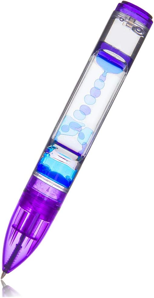 YUE MOTION Liquid Motion Timer Pen/Liquid timer pen/Multi Colored Fidget Pen For for Desk Toys, Novelty gift,Novelty toys, Single pack (Purple)