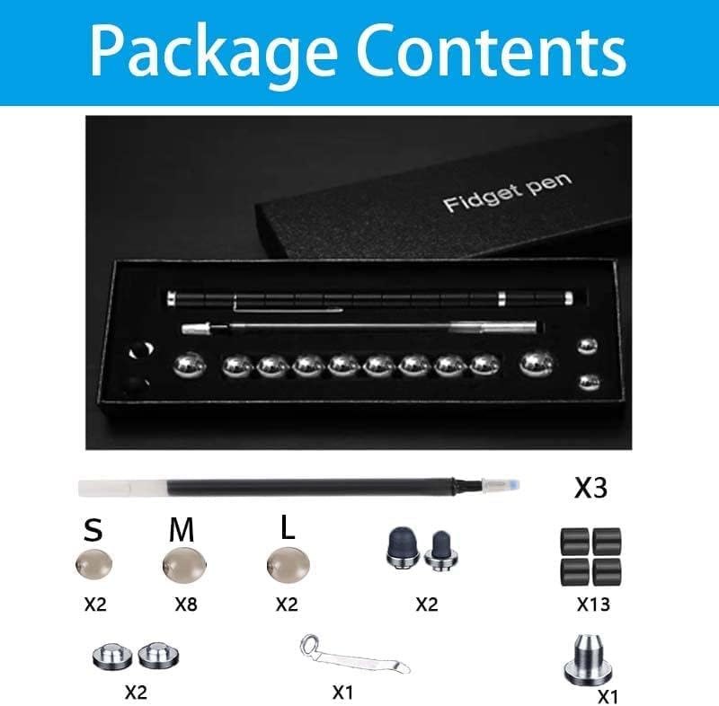 Fidget Pen,Magnetic Pen， Decompression Magnetic Fidget Toy Pen, Magnet Pen Fidget Toy Relieve Pressure Novel Toy Gifts for Kids or Friends! (Black)