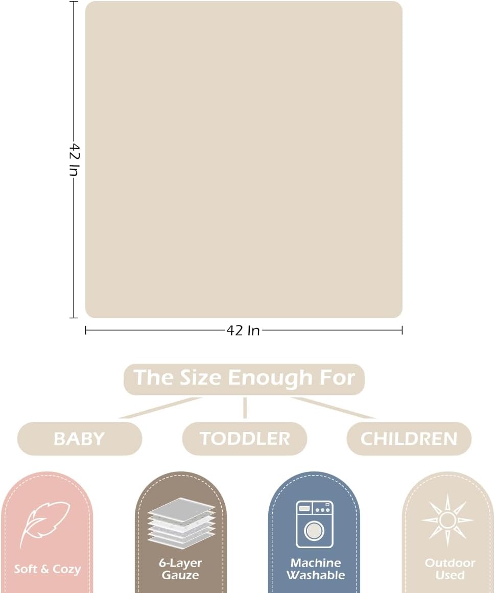 Ultra Soft Checkered Muslin Baby Blanket Pack of 2 Cotton Swaddles Bed Blankets for Babies and Toddlers Girls Newborn 42 x 42 inches Cream and Pink