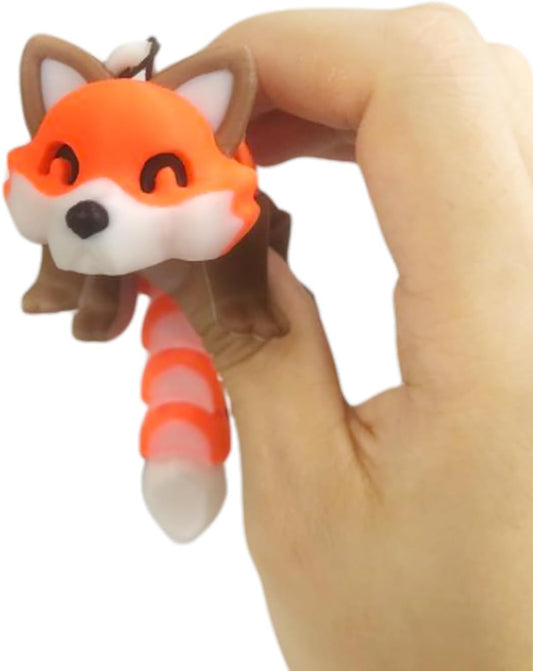 Articulated Racoon with Trash Can 3D Printed Racoon Trashcan Raccoon Raccoon Toy Articulated Racoon Fidget Toy for Kids (Fox)