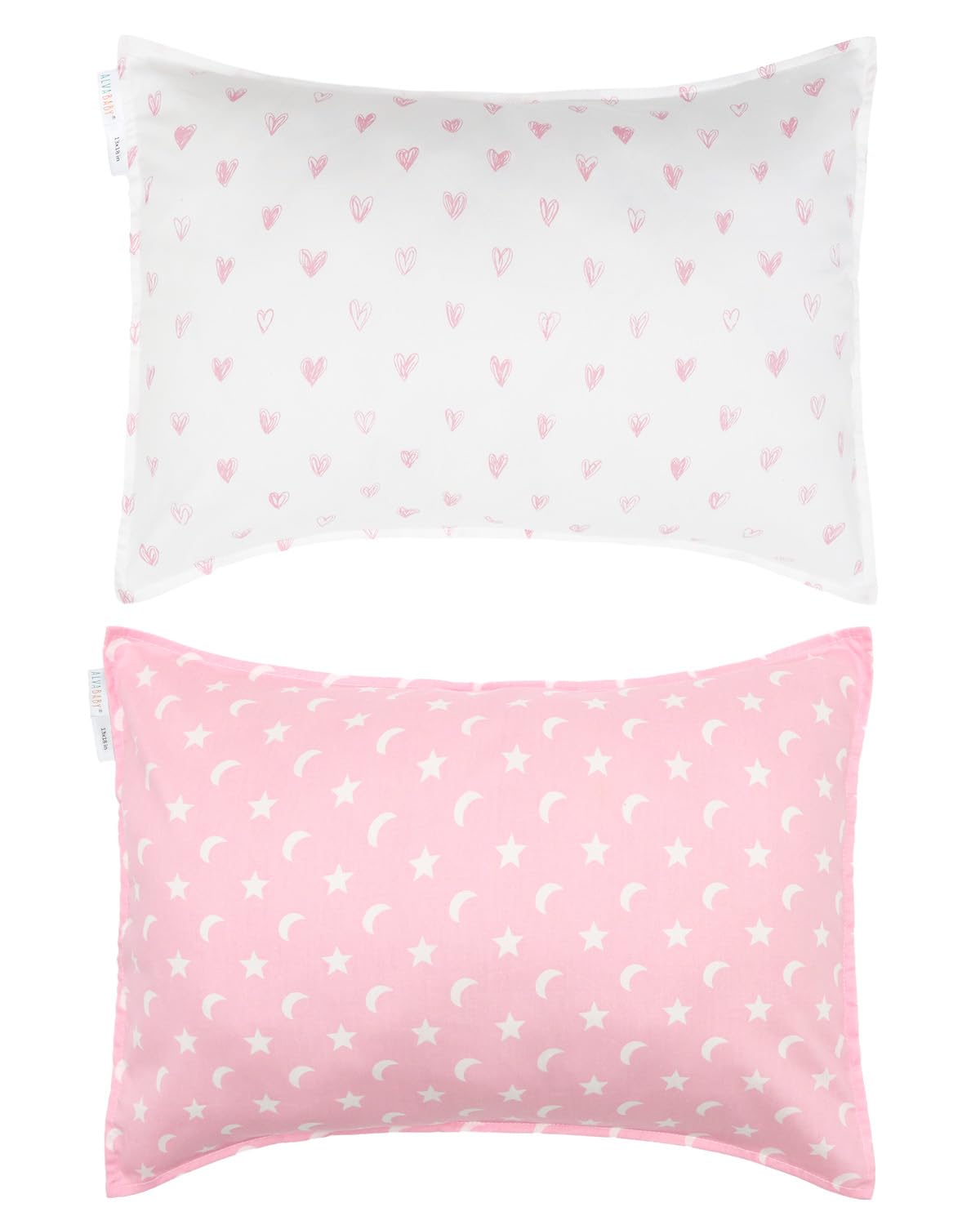 ALVABABY Toddler Pillowcases Fits 14x20in,13x18in Kids Cotton Baby 2 Packs Envelope Kids Pillow Cover for Boy Girl Sleeping Travel 2L-FTP18A