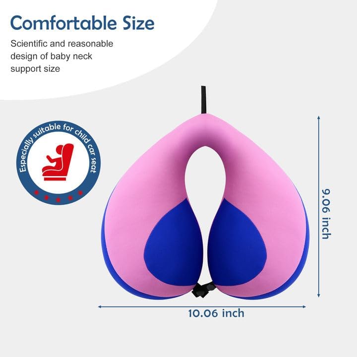 MOOB Kids Pillow Neck Pillow for Car & Airplane, Traveling Gifts for Toddler & Children U-Shape Car Seat Head Travel Neck Pillow Dark Purple
