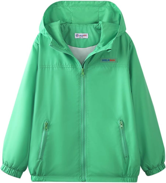 WELAKEN Lightweight Jacket for Girls Kids & Toddler II Girls' Print Water-Resistant Jacket