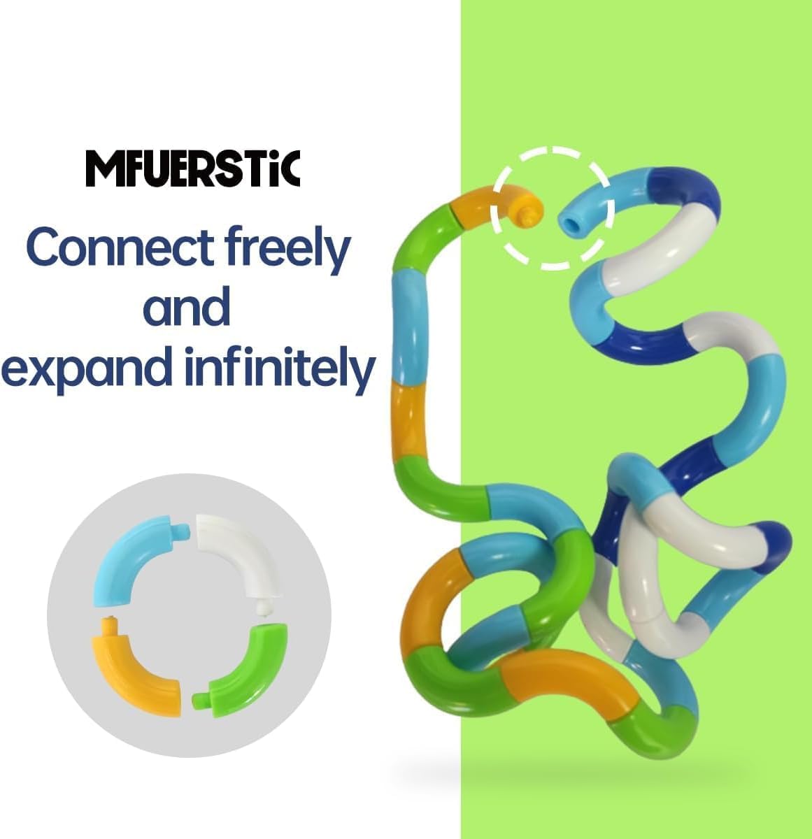 50PCS Random Multicolored Quiet Fidgets Toys for Unique Fidget Experience, Anti Anxiety Sensory Toys Combine into New Shapes,Brain Imagination Tools,Party Supplies