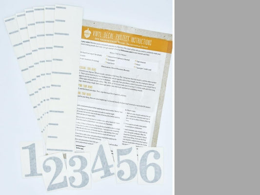 Little Acorns DIY Vinyl Growth Chart Ruler Decal Kit, Large #s - Medium Grey