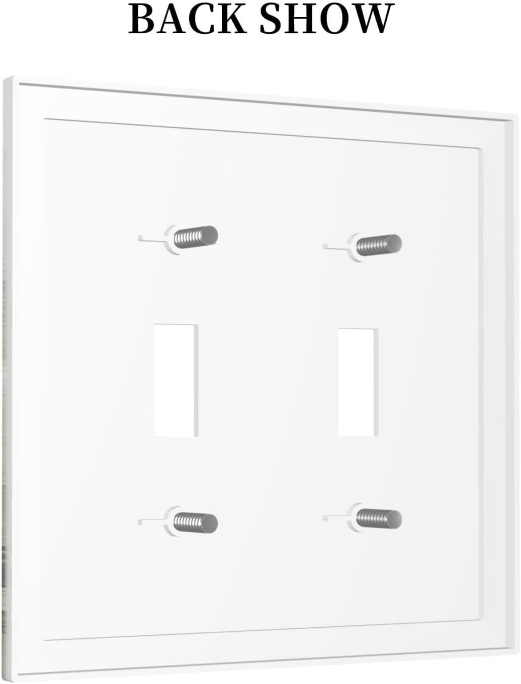 Decorative Switch Plates Green Forest Watercolor Painting Foggy Pine 2 Gang Double Toggle Outlet Light Switch Cover Wall Plate Electrical Faceplate for Bedroom living Room Decor