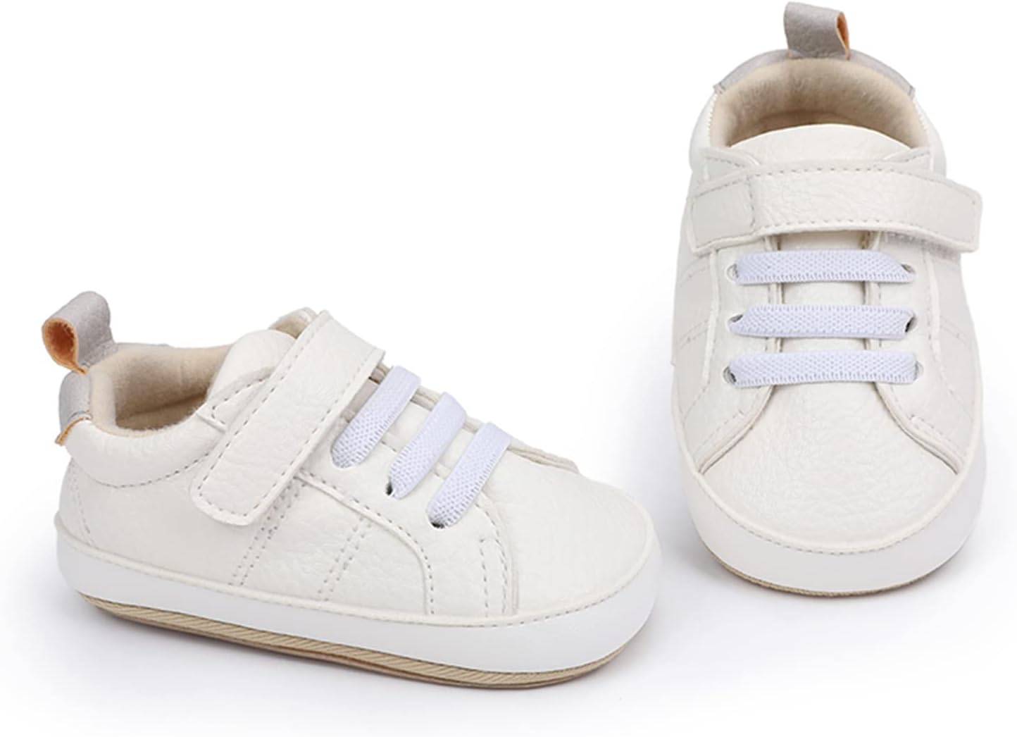 SOFMUO Baby Boys Girls High Top Ankle PU Leather Sneakers Soft Rubber Sole Infant Moccasins Newborn Oxford Loafers Anti-Slip Toddler Wedding Uniform Dress Shoes