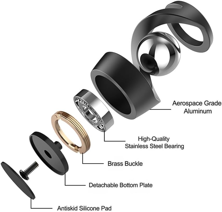 Aerospace Aluminum Adult Fidget Spinner: Optical Illusion Desk Toy, Gravity-Defying Metallic Shape, Stainless Steel Sphere, Stress Relief Kinetic Sculpture (Silver Silver)