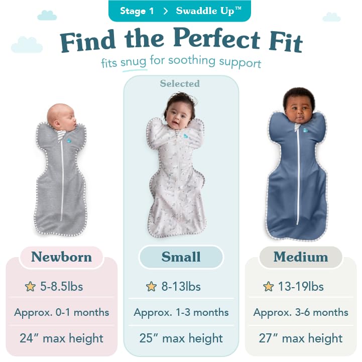 Love to Dream Swaddle UP, Sleep Sack 0-3 Months, Self-Soothing, Improves Sleep, Snug Fit Helps Calm Startle Reflex, Baby Essentials Must Haves Newborn, 1.0 TOG, 8-13 lbs, Oatmeal