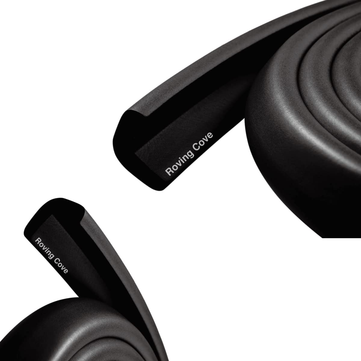 Roving Cove HeftyFit Edge Protector for Baby Proofing (9ft Large Edge Only), Heavy-Duty Soft Rubber Foam Furniture Edge Bumper Guards, Desk Edge Cushion, Wall Corner Covers, 3M Adhesive, Onyx Black