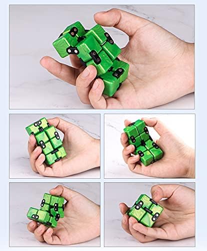 Magic Crazy Cube Stress & Anxiety Relief Toy Killing Time Fidget Toy for Kids Adults ADD ADHD (Green)