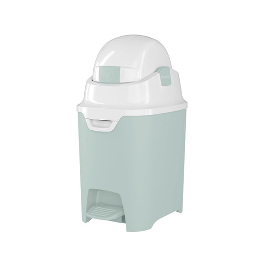 Foundations Mini Hands-Free Diaper Pail with Airtight Lid - Durable & Odorless Diaper Disposal, Large Capacity, Holds up to 30 Newborn Diapers, Refill with Any Bags - Green