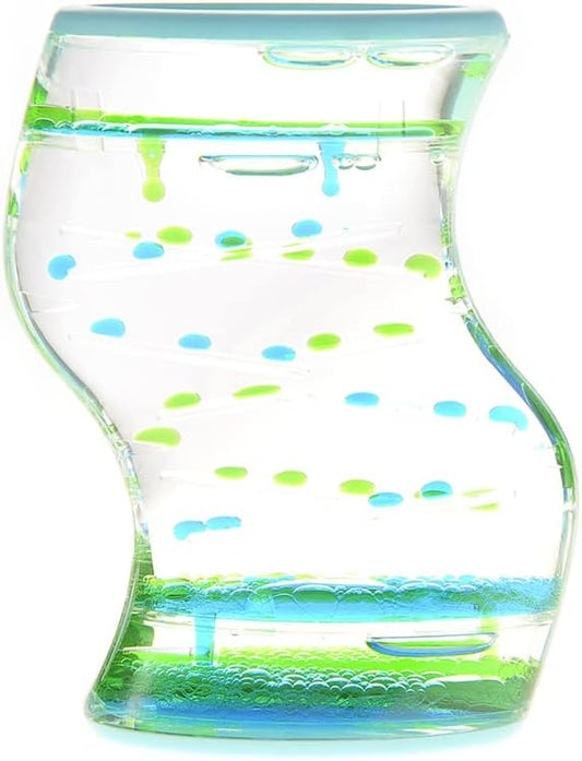 PowerTRC Spiral Liquid Motion Bubbler, Liquid Sensory Toy Timer, Calm and Relaxing Fidget Desk Toy, Helps with Anxiety, Austism, ADHD. Gifts for Kids and Adults Classroom and Office