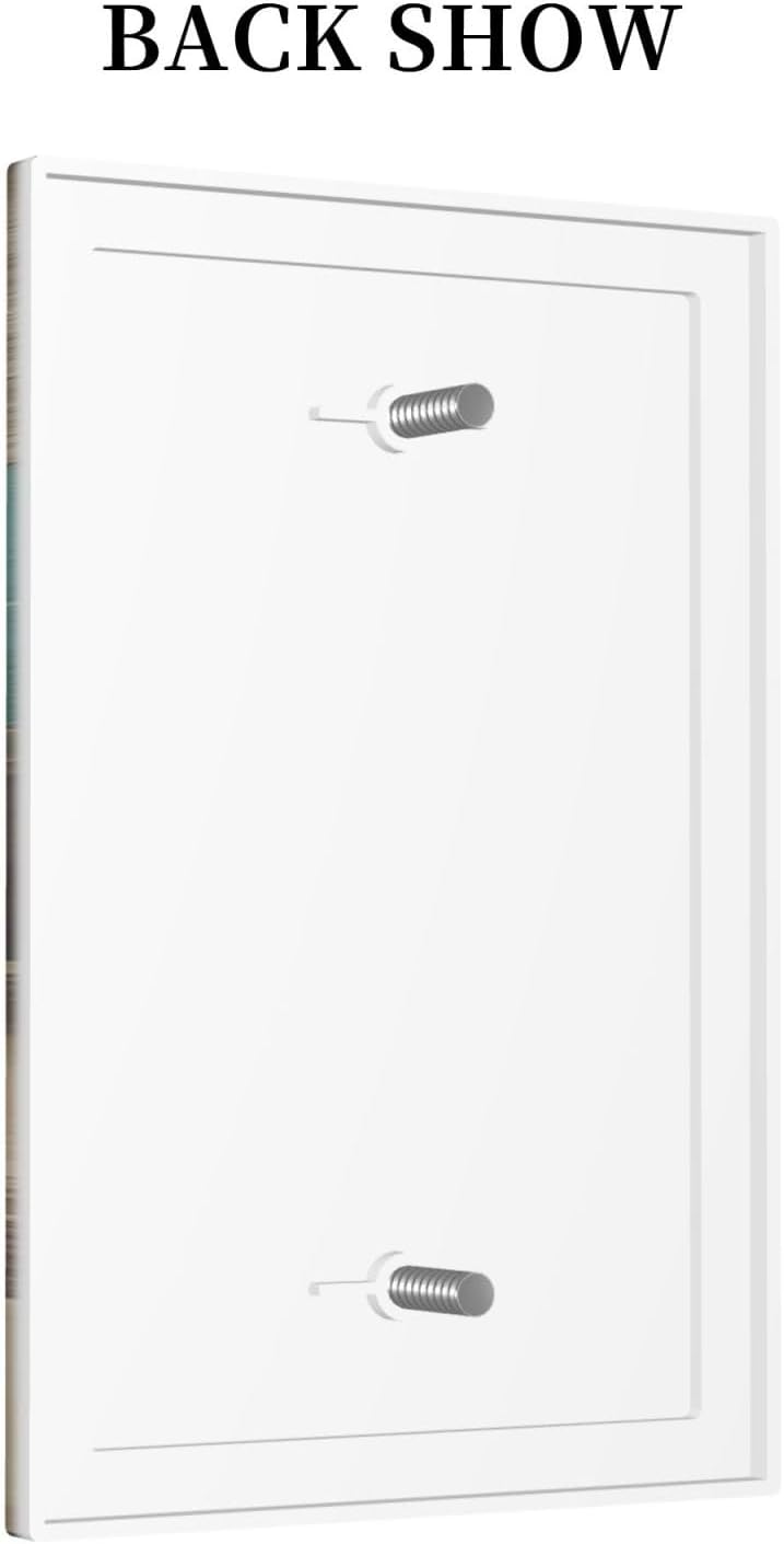 Light Switch Cover Plate Vintage Wood Brown Turquoise Splicing 1 Gang No Device Blank Electrical Wall Plates Faceplate Decorative Switch Plate For Farmhouse Cabin Decor