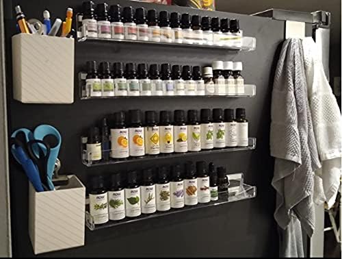 IEEK 4 PCS Floating Invisible Kids Bookshelf Wall Mounted Nail Polish Rack,Clear Acrylic Picture Ledge Vinyl Record Display Shelf Nail Polish Holder with Removable Anti-Slip End Inserts,15 inch