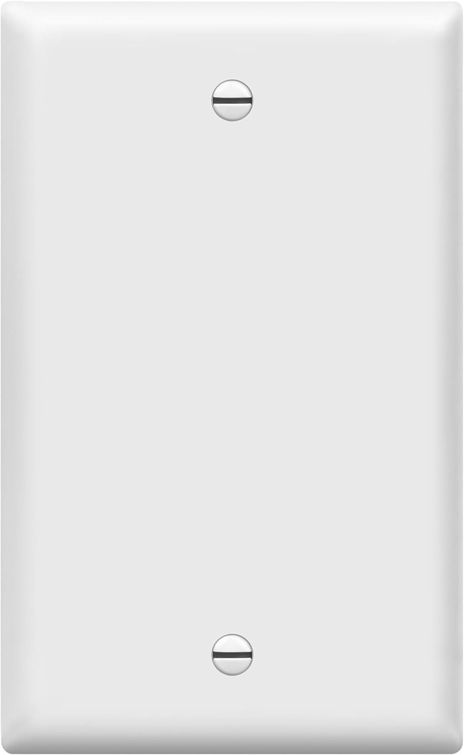 ENERLITES Blank Cover Wall Plate, Gloss Finish, Standard Size 1-Gang 4.50" x 2.76", Polycarbonate Thermoplastic, 8801-W, White