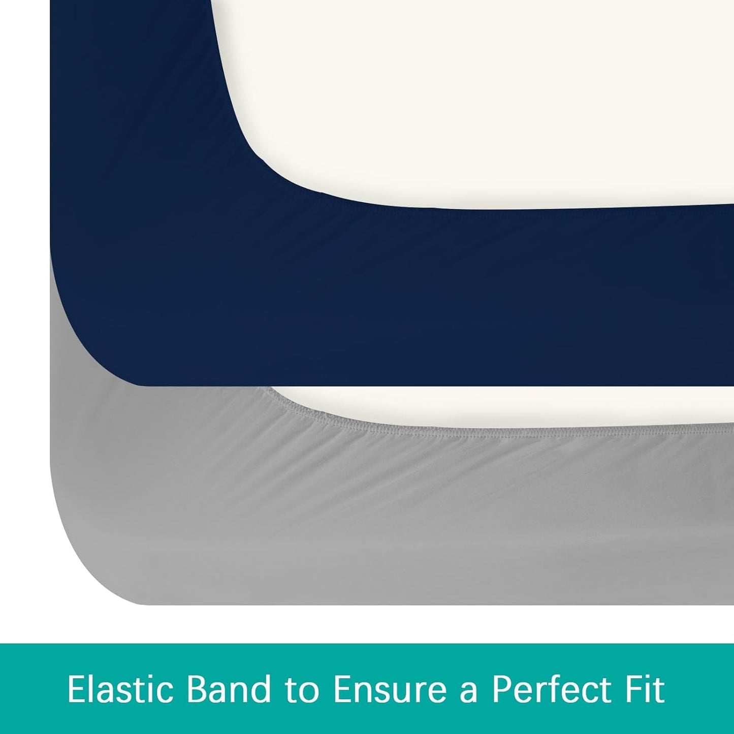 Crib Sheets Waterproof 2 Pack, Crib Mattress Protector, Toddler Fitted Crib Sheet Neutral, Ultra Soft & Breathable Toddler Bed Sheets for Boys and Girls, Grey & Navy