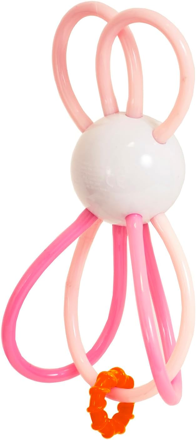 Manhattan Toy Zoo Animal Winkel Bunny Rabbit Multicolor Rattle & Sensory Teether for Baby and Toddler