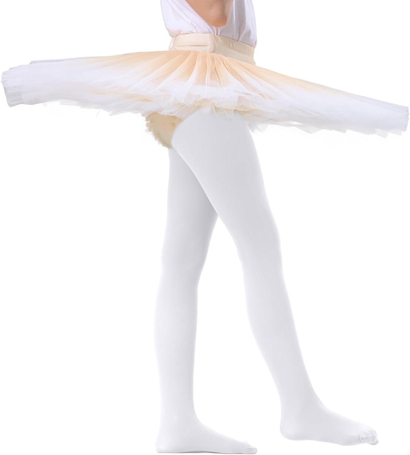 Citystl Ballet Tights for Girls - 3 Pairs, Multiple Colors, Cotton School Dress Tights