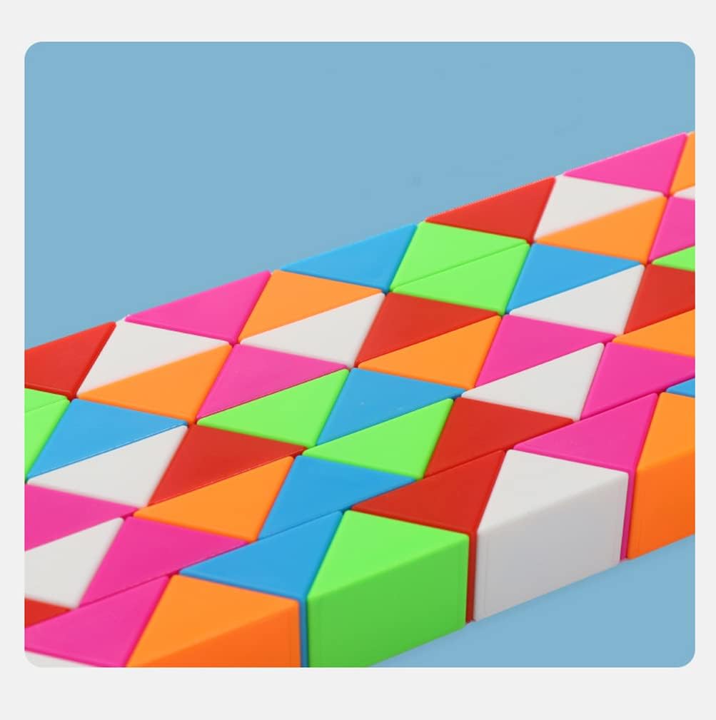 Fidget Magic Snake Cube Puzzles Twist Ruler Speed Cubes Brain Teaser Game Toys for Kids (48 Block 1PACK)