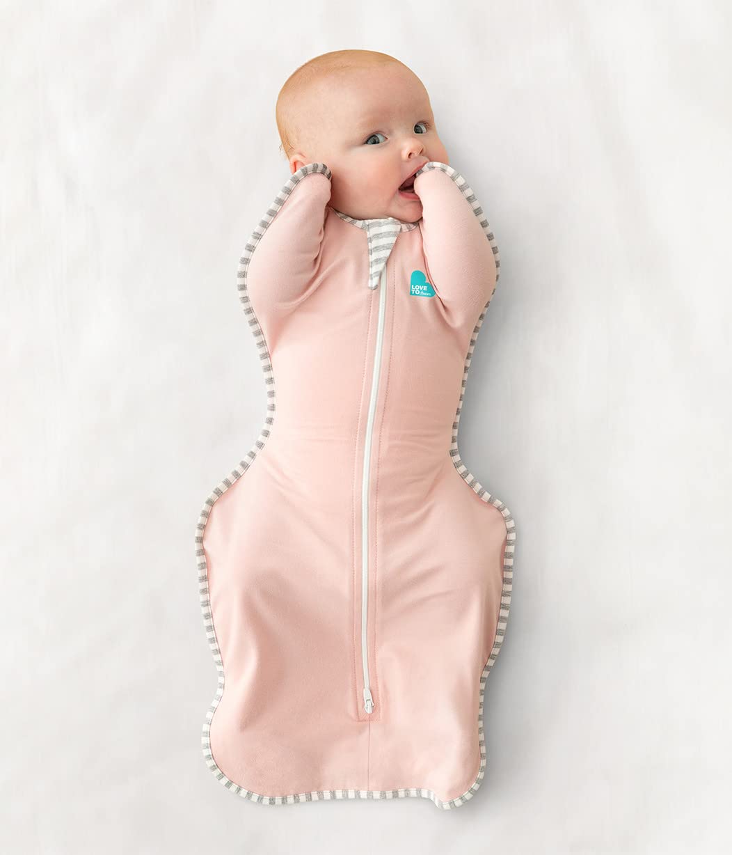 Love To Dream Swaddle UP Self-Soothing Sleep Sack 8-13 lbs., Dramatically Better Sleep, Snug Fit Calms Startle Reflex, 1.0 TOG, Dusty Pink, Small