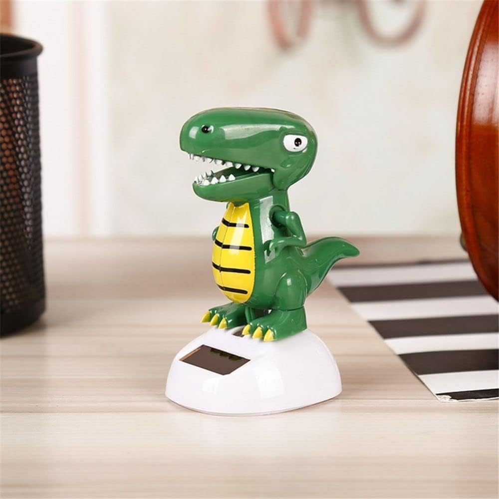 Green Solar Powered Dancing Dinosaur，Swinging Dancer Toy,No Battery Required,Desk and Dashboard Decor Home Decor Birthday Gifts Solar Power Kits Learning and Education，Car Bobble Head Dashboard