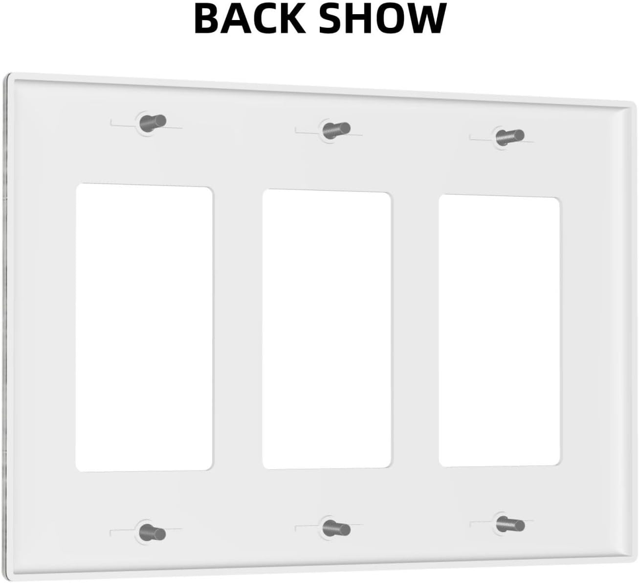 Light Switch Covers Farmhouse Rustic Grey Barn Door Wood 3 Gang Rocker Electrical GFCI Decorative Triple Outlet Wall Plate Cover Switchplate for Bedroom Cabin Decor