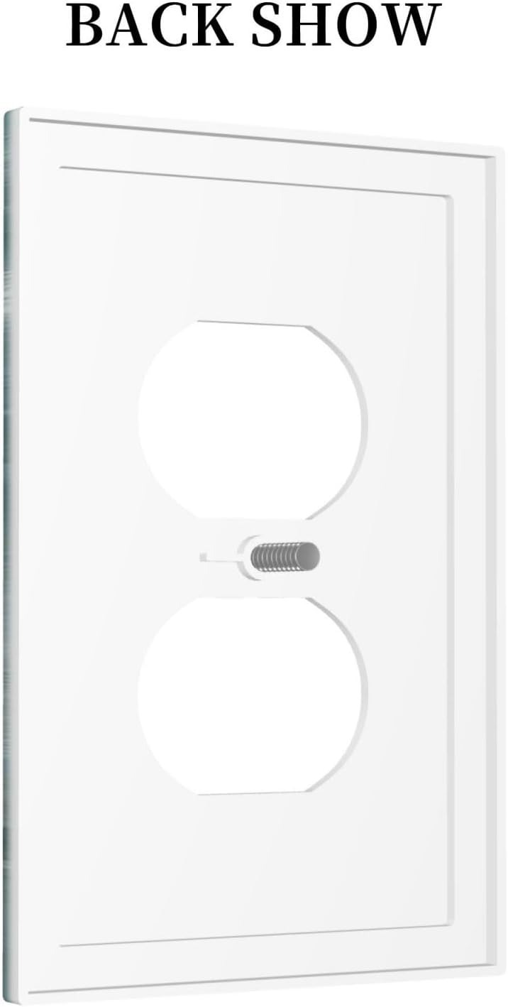 Outlet Covers Rustic Teal Daisy Floral Flowers Butterfly Wood Grain 1 Gang Duplex Wall Plate Decorative Switch Plates Electrical Receptacle Faceplate Light Switch Cover for Bathroom Bedroom