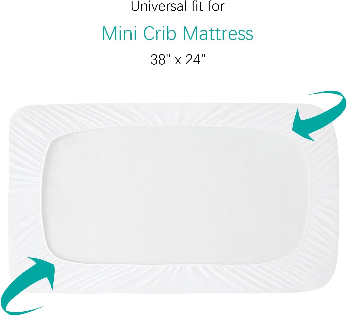 Mini Crib Mattress Protector Sheets Fitted Waterproof Mini Crib Mattress Protector Pad Cover White 2 Pack Quilted 38" x 24"